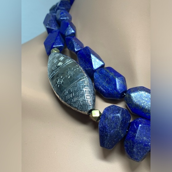 Silpada Rare “INDIGO FOR IT” Sterling & Natural Lapis Lazuli 2-Strand Necklace - Picture 4 of 14